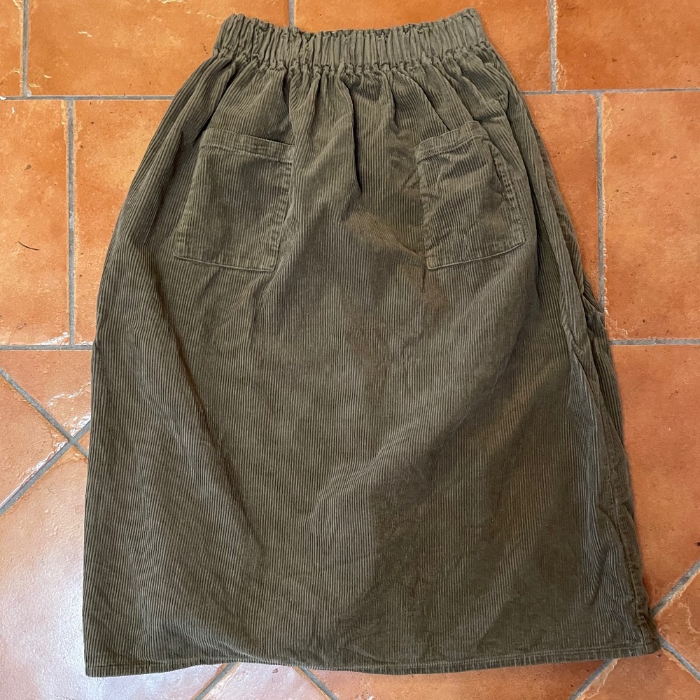 Olive Green Midi Skirt